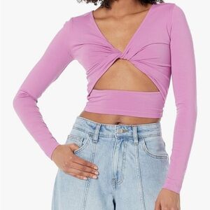 Women's Mindful Mauve Front-Twist Knit Top by @Signedblake  L NWT Pink